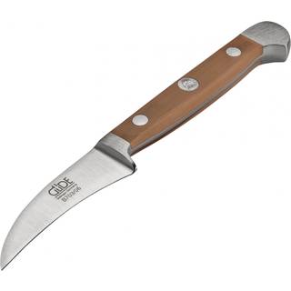 Güde Alpha Birne Schälmesser 6 cm - CVM-Messerstahl - Griffschalen Birnenholz - Braun,Silber