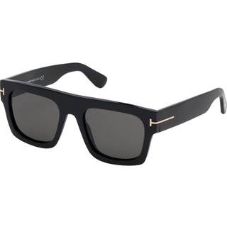 TOM FORD Mand FT0711 FAUSTO 01A Solbriller Acetat Sort Grå Firkantet Normal