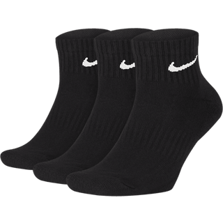 Nike 3 Pack Cushioned Quarter Sokker Herre, Black - 38 - 42