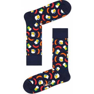 Beer Sausage Socks | Fun Food Novelty Socks - Navy, Red, Orange, White, Yellow, Green - 41-46