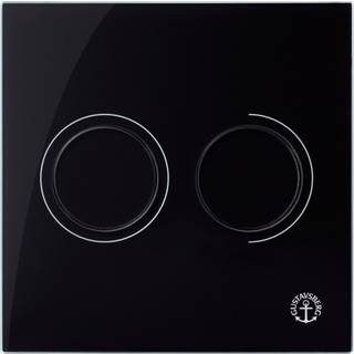 Gustavsberg Triomont XS fronttryk duo-skyl pneumatisk i sort glas