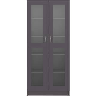 vitrineskab 82,5x30,5x185,5 cm konstrueret træ sonoma-eg