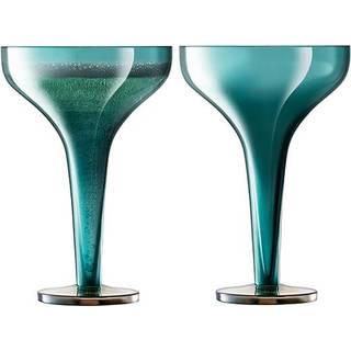 LSA International Glassware - 'Epoque' amber champagne saucer, set of two in Amber Glass