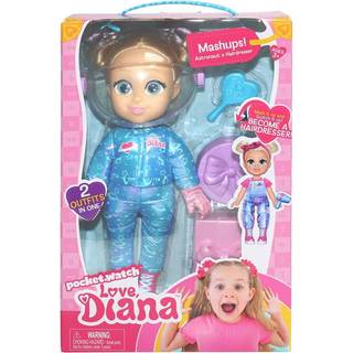 Love, Diana Doll Mashup Astronaut to Hairdresser - dukke med to tøjsæt i et - 33 cm