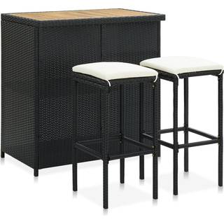 barsæt 3 dele polyrattan brun