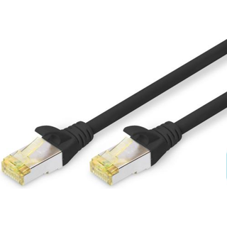 DIGITUS patch cable - 25 cm - black - Sort - 0.25 meter
