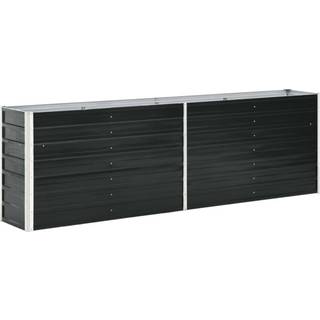 forhøjet plantekasse 240x40x77 cm galvaniseret stål grøn