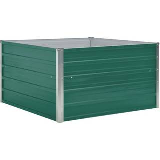 forhøjet blomsterbed 100 x 100 x 45 cm galvaniseret stål grå