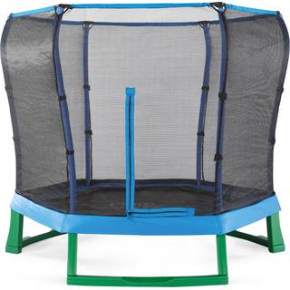 Plum Junior Jumper Trampolin inkl. Beskyttelsesnet 220 cm, Blå/Grøn