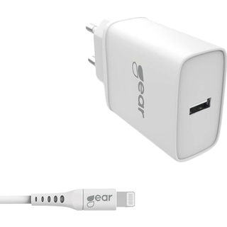 GEAR Charger 220V 1xUSB 2.4A White Lightning cable 1m MFI C89