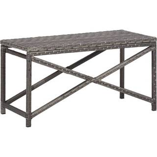 havebænk 80 cm polyrattan brun