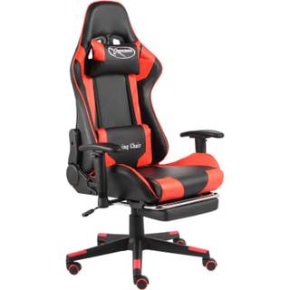 drejelig gamingstol med fodstøtte PVC rød