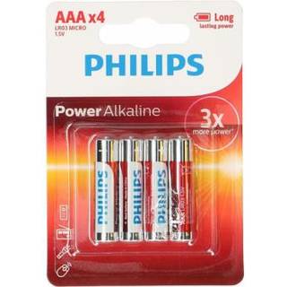 PHILIPS Batteri Alkaliske LR03/AAA 4-pak