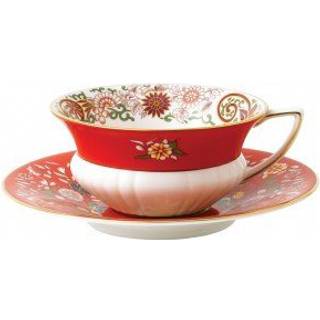 Wedgwood Wonderlust tekop med underkop Crimson jewel