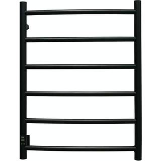 Pax Salsa håndklædetørrer med timer, sort, 540 x 700 mm, venstrehængt