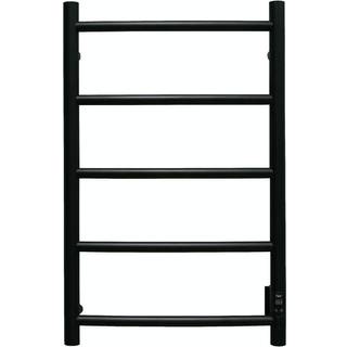 Pax Samba håndklædetørrer med timer, sort, 450 x 700 mm, højrehængt