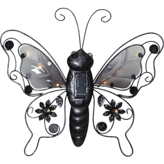Star Trading - Solar Cell Lighting - Solar Cell Decoration Butterfly - Sort - 34 cm