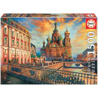 Educa - Saint Petersburg - 1500 stykker Jigsaw Puzzle - Puzzle -lim inkluderet - afsluttet billedm?l 33,5 """" X 23,5 """" - Alder 14+ (18501)