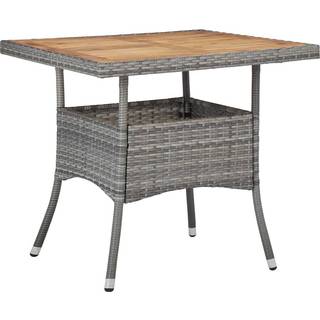 udendørs spisebord polyrattan og massivt akacietræ sort