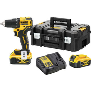 DeWALT 18V XR boremaskine kompakt inkl. 2x 5,0 Ah Powerstack batterier og lader