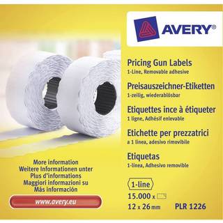 Avery prisetiketter til Single Line 26x12mm PLR1226 aftagelig hvid