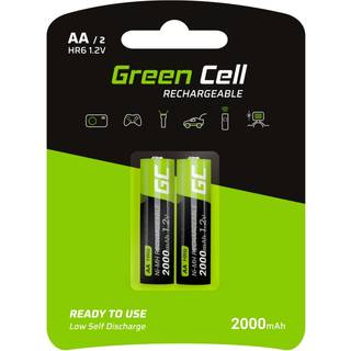 Green Cell Rechargeable AA-Batteri 2000mAh, 1.2V, 2-pak