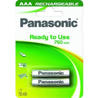 Panasonic Genopladelige, AAA, NiMH, 750mAh, 2stk