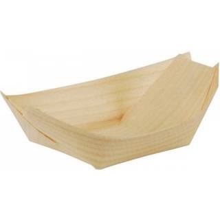 50 stk. Engangsskål båd træ 11 x 6,5 cm