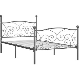sengestel med lamelbund 100 x 200 cm metal sort