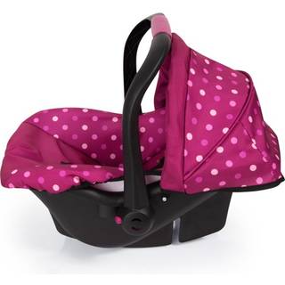 Bayer Design Deluxe Car Seat with Canopy for Dolls - Rose w/ dots