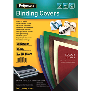 Fellowes for og bagside i karton 250g A4 sort