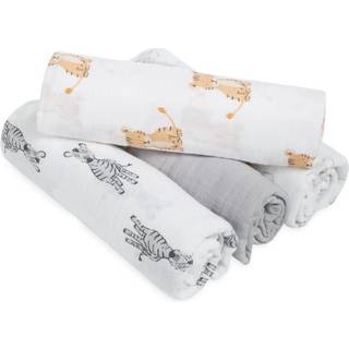 Aden + Anais Aden & Anais Grey Light Essentials Muslin 100% Cotton Blankets 4 Pack