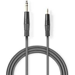 Nedis Stereo Audio kabel | 6.35 mm Hanstik | 3.5 mm Hanstik | Nikkelplateret | 1.50 m | Runde | Mørkegrå | Kartonhylster