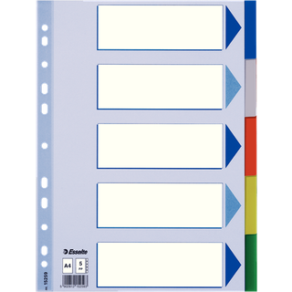 Esselte Maxi Faneblade | A4 | Plast | 5 faner