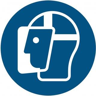 Ansigtsværn påbudt - Plast - Ø 100 mm
