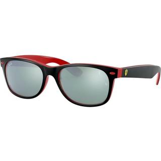 Ray - Ban Unisex RB2132M NEW WAYFARER SCUDERIA FERRARI COLLECTION F63830 Solbriller Nylon Sort Sølv Firkantet Normal Spejl
