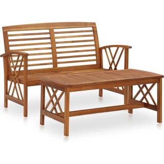 Loungesæt Til Haven 2 Dele Massivt Akacietræ - Brun