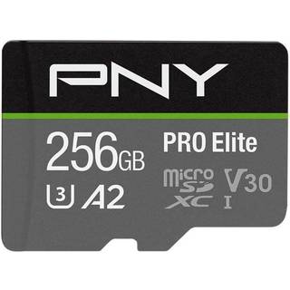 PNY PRO Elite microSD Flash Memory Card Class 10 UHS-I, U3, A2, V30 - 256GB