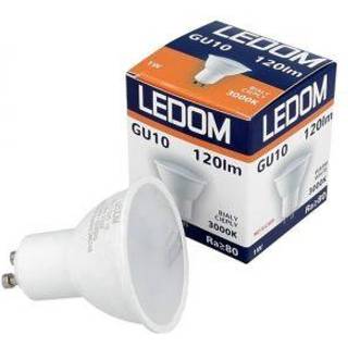 Outlet: LEDOM GU10 LED Pære 1W 3000K 120LM - 100°