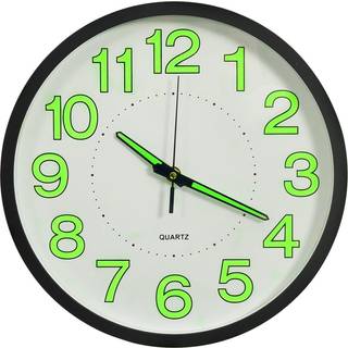 lysende vægur 30 cm hvid