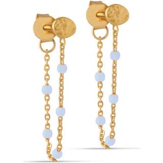 Enamel Lola Sky Øreringe 18 kt. Forgyldt Sølv E140GM-Sky - Dame - 925 Sterling Silver