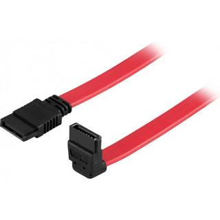 DELTACO SATA/SAS-kabel, vinklede (ned)-ret, 0,5m