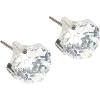 Blomdahl Silver Titanium Tiffany CZ White 4 mm