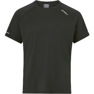 2XU Men's Aero Tee Black/Silver, Black/Silver Reflective, S