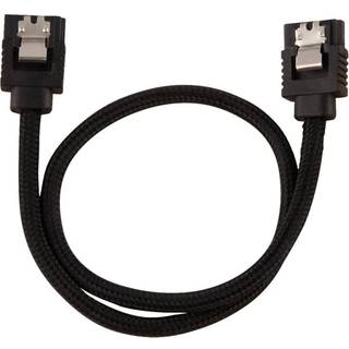 CORSAIR Premium Sleeved SATA Data Cable Set with Straight Connectors_ Black_ 30cm
