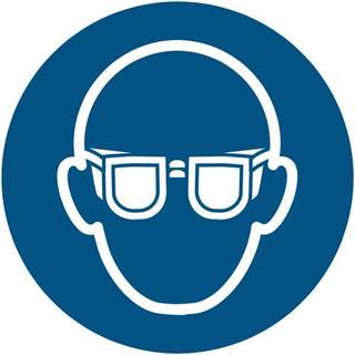 Øjenværn påbudt - Plast - Ø 100 mm