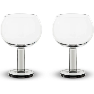 Tom Dixon Glassware - 'Puck' balloon glass, set of two in clear / black base glass