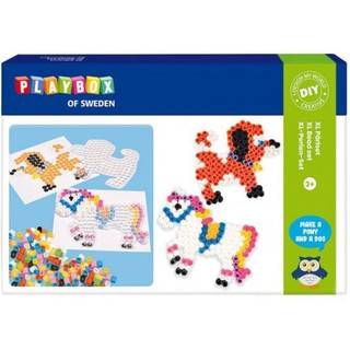 Playbox Perlesæt XL Rørperler Hest Og Hund 600 Stk.