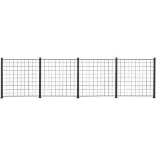Espalier, 4 fag, sort, 100 x 100 cm - inkl. 5 alustolper 108 cm