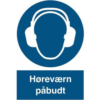 Høreværn påbudt - Refleks Alu. - 297 x 210 mm